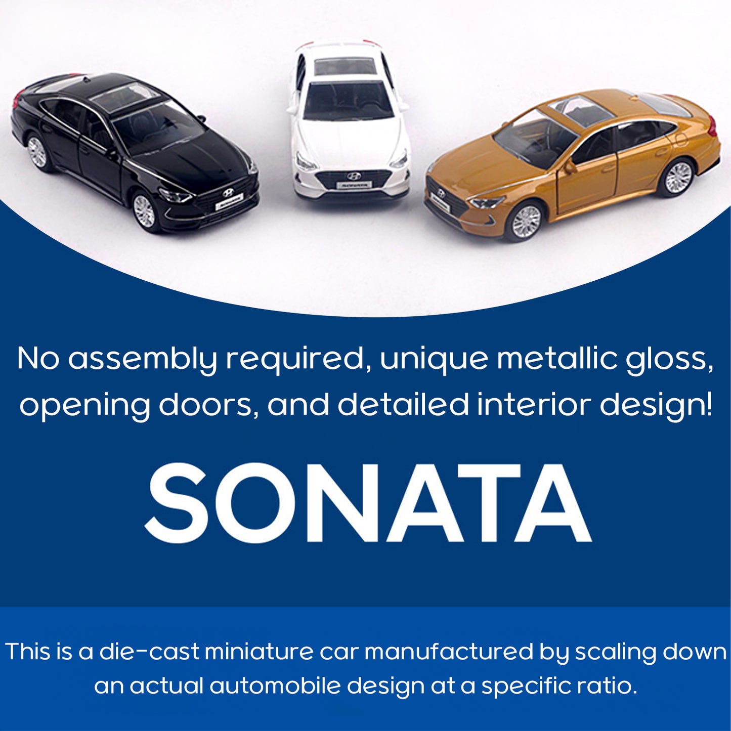 Hyundai Motors Hyundai Sonata DN8 Mini Diecast 1:38 Scale Miniature Display