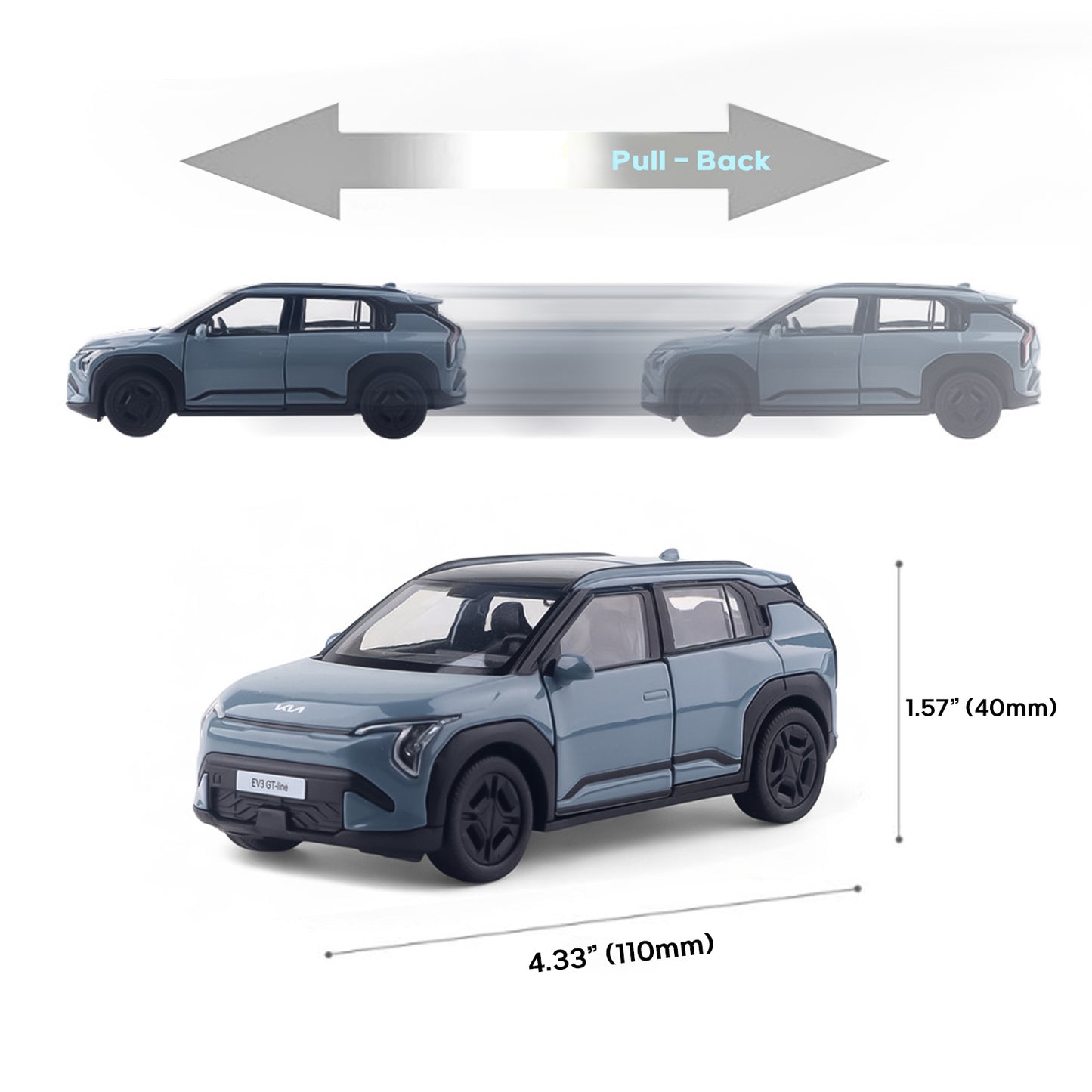 KIA Motors Car EV3 Mini Diecast 1:38 Scale Miniature Display Toy