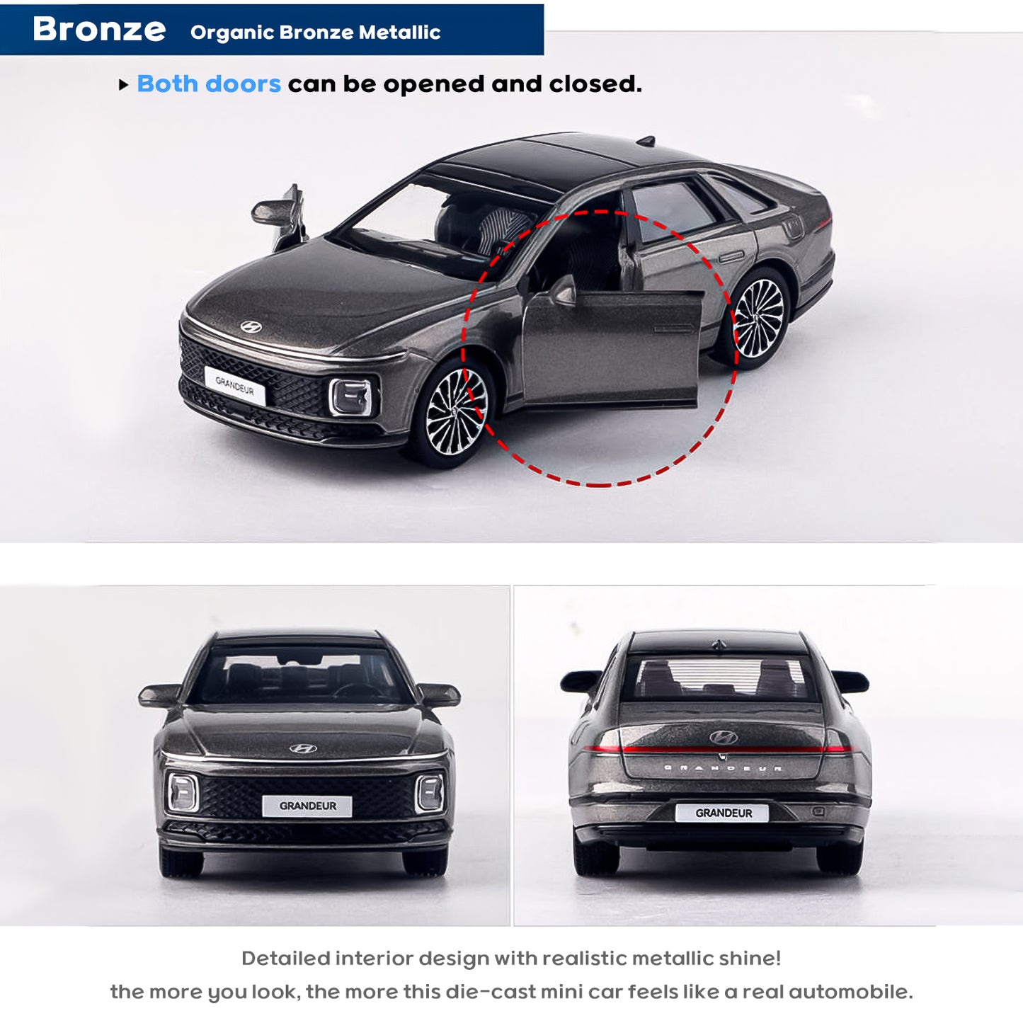Hyundai Motors Grandeur GN7  Mini Diecast 1:38 Scale Miniature Display