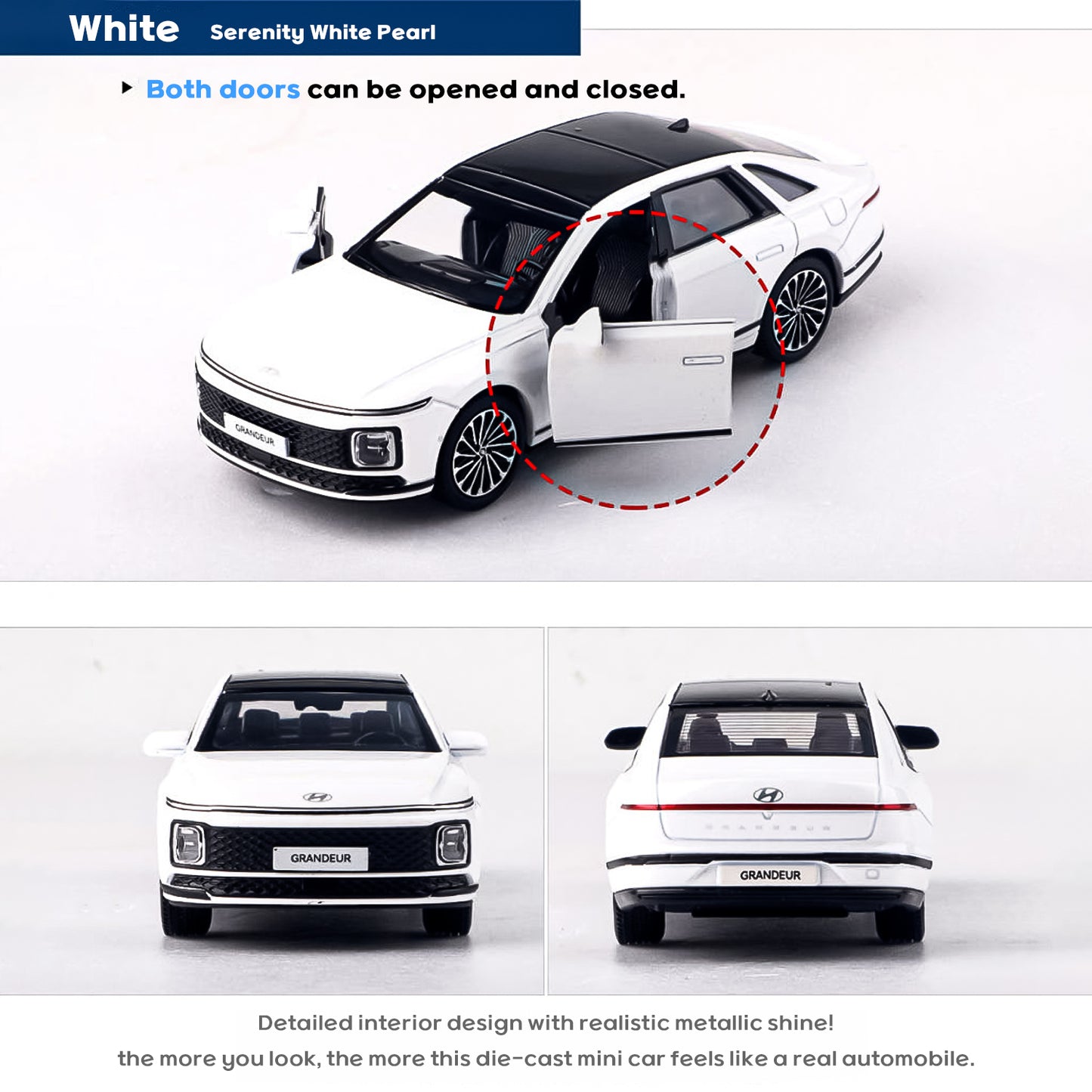 Hyundai Motors Grandeur GN7  Mini Diecast 1:38 Scale Miniature Display