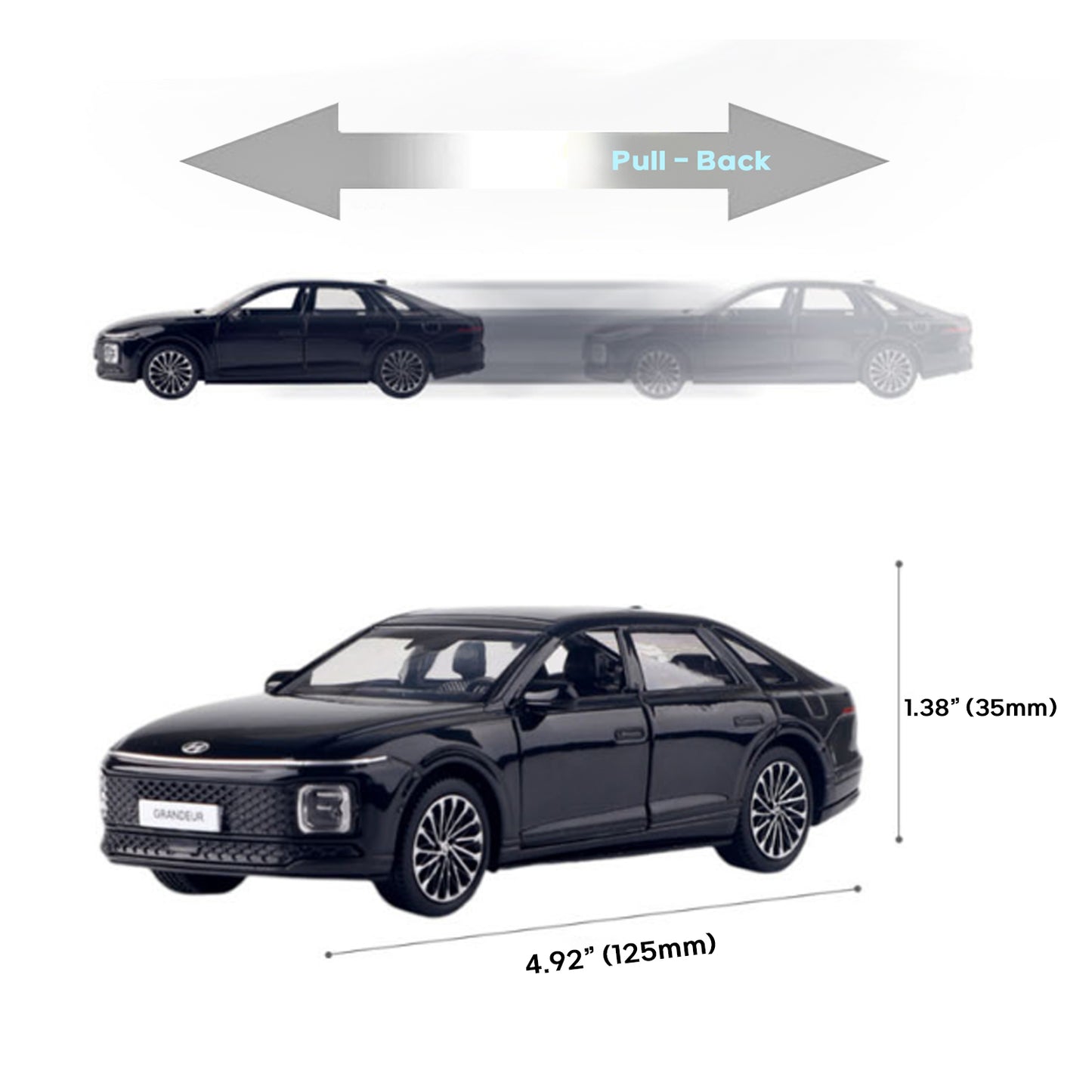Hyundai Motors Grandeur GN7  Mini Diecast 1:38 Scale Miniature Display