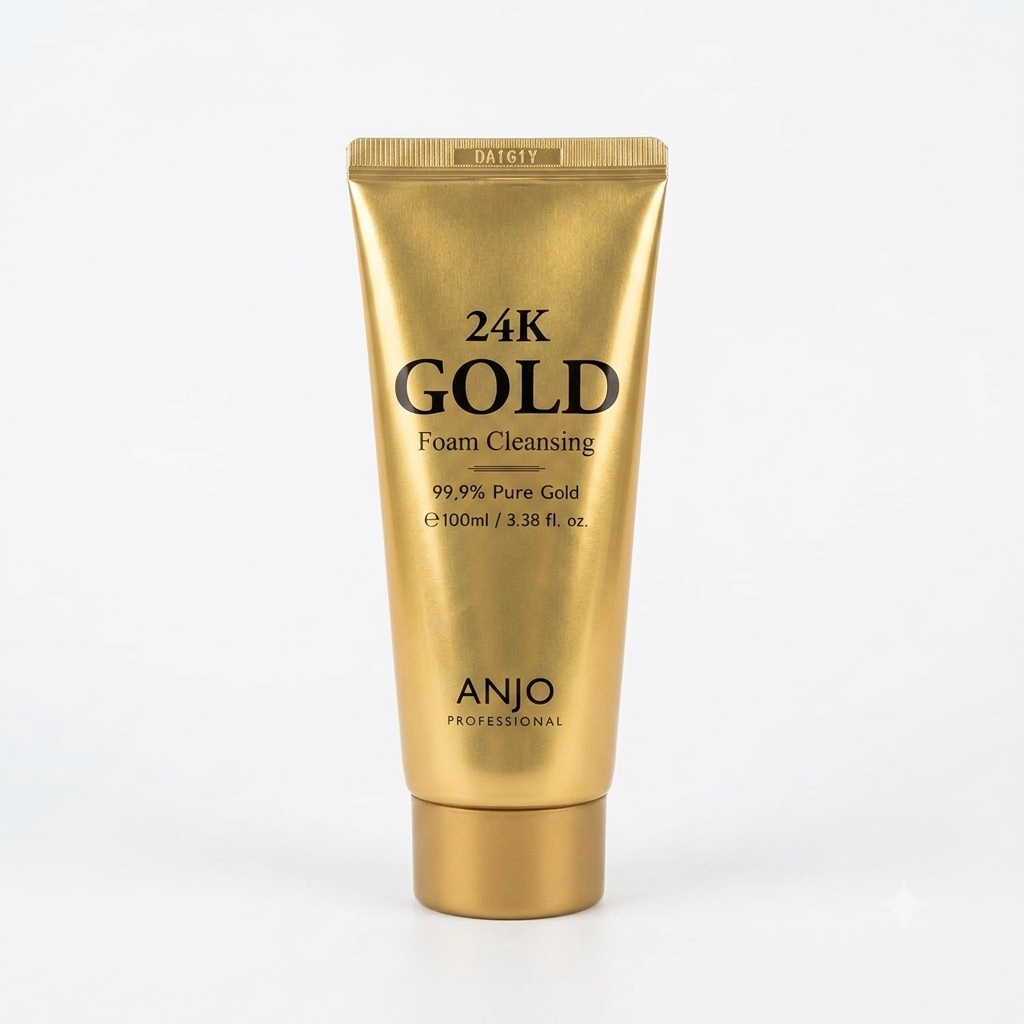 ANJO 24K Gold Foam Cleanser, Rich Bubble Korean Face Wash, 100ml