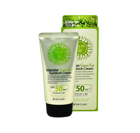 3W Clinic Intensive GreenTea Sunblock Cream for Makeup Base Use (70ml 2.36fl oz.)