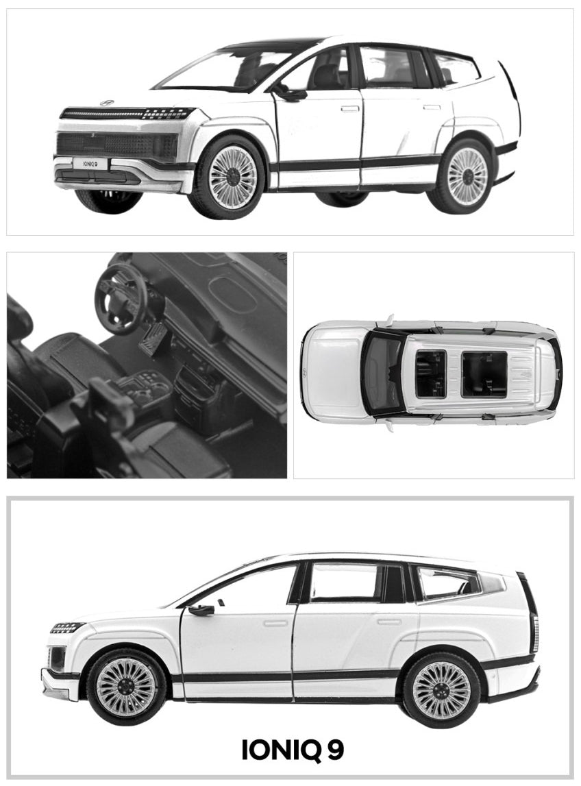 IONIQ 9 Mini Diecast 1:38 Model Car, Scale Miniature Display