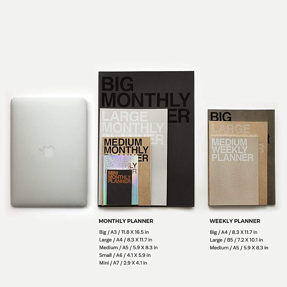JSTORY Large Monthly Planner, Lays Flat Undated Year (18 Sheets)