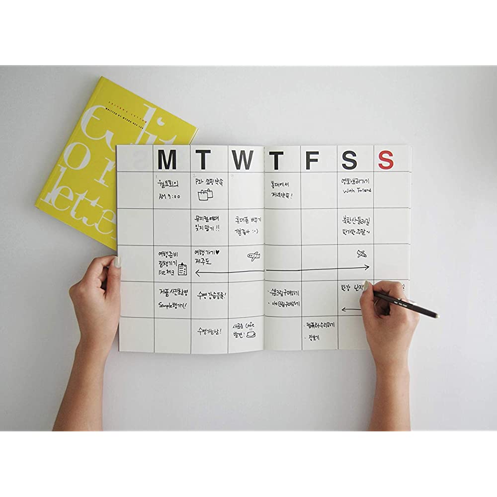 JSTORY Large Monthly Planner, Lays Flat Undated Year (18 Sheets)