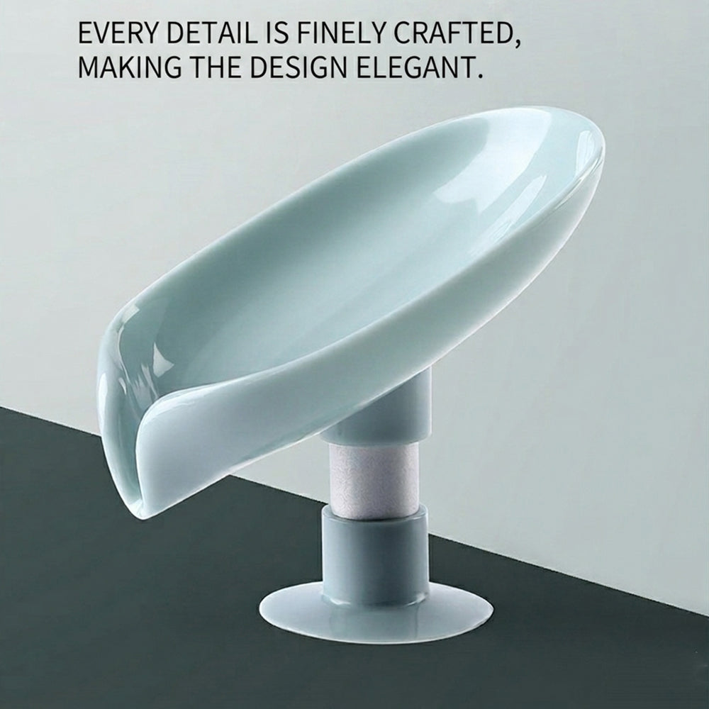 Leaf Shape Soap Holder with Drain, Self Draining Soap Dish Tray, Non Slip Soap Saver for Bathroom Kitchen Sink, Water Draining Soap Storage Stand