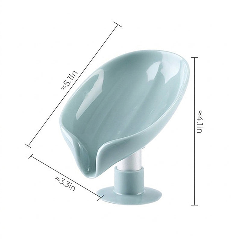 Leaf Shape Soap Holder with Drain, Self Draining Soap Dish Tray, Non Slip Soap Saver for Bathroom Kitchen Sink, Water Draining Soap Storage Stand