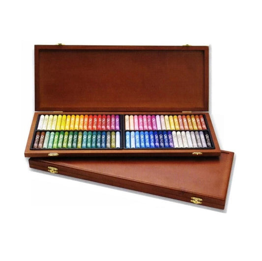 MUNGYO Oil Pastel Set for Artists - 72 Vivid Colors in Wooden Box, Smooth and Blendable, Fade-Resistant, Perfect for Artists and Beginners