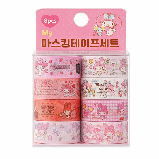 Cute Pink Bunny Masking Tape Set 8 Pack Kawaii Washi Tape Bundle