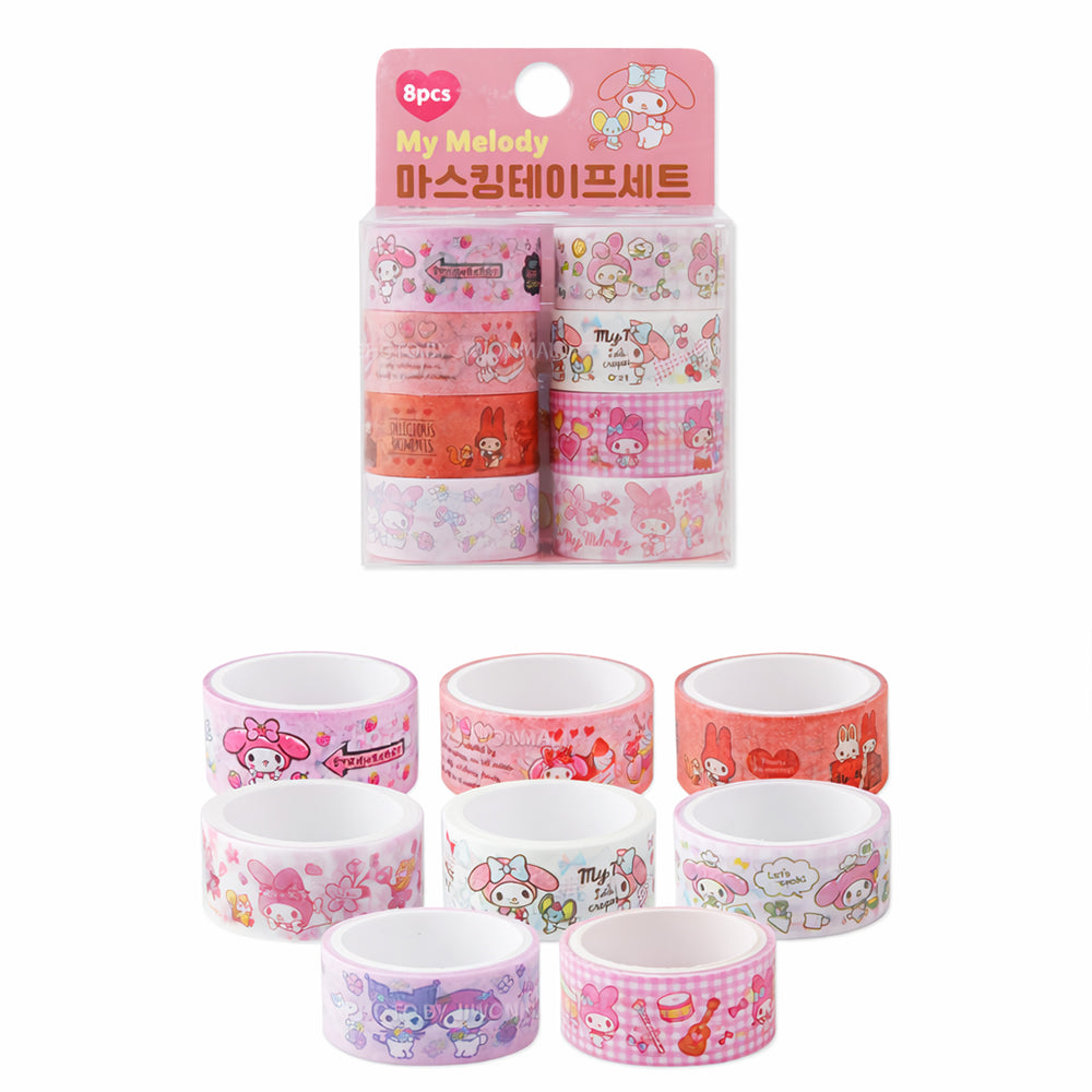 Cute Pink Bunny Masking Tape Set 8 Pack Kawaii Washi Tape Bundle