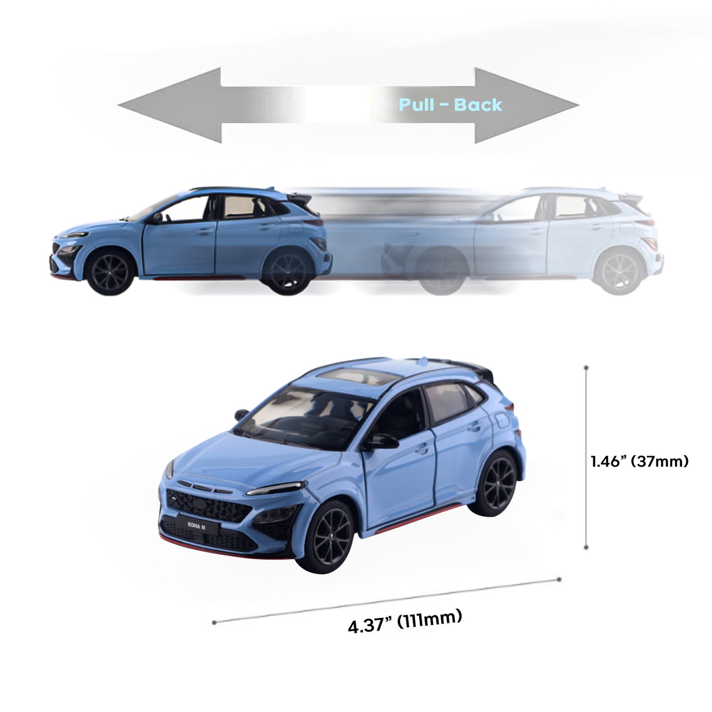 Hyundai Motors KONA N Mini Diecast 1:38 Scale Miniature Display