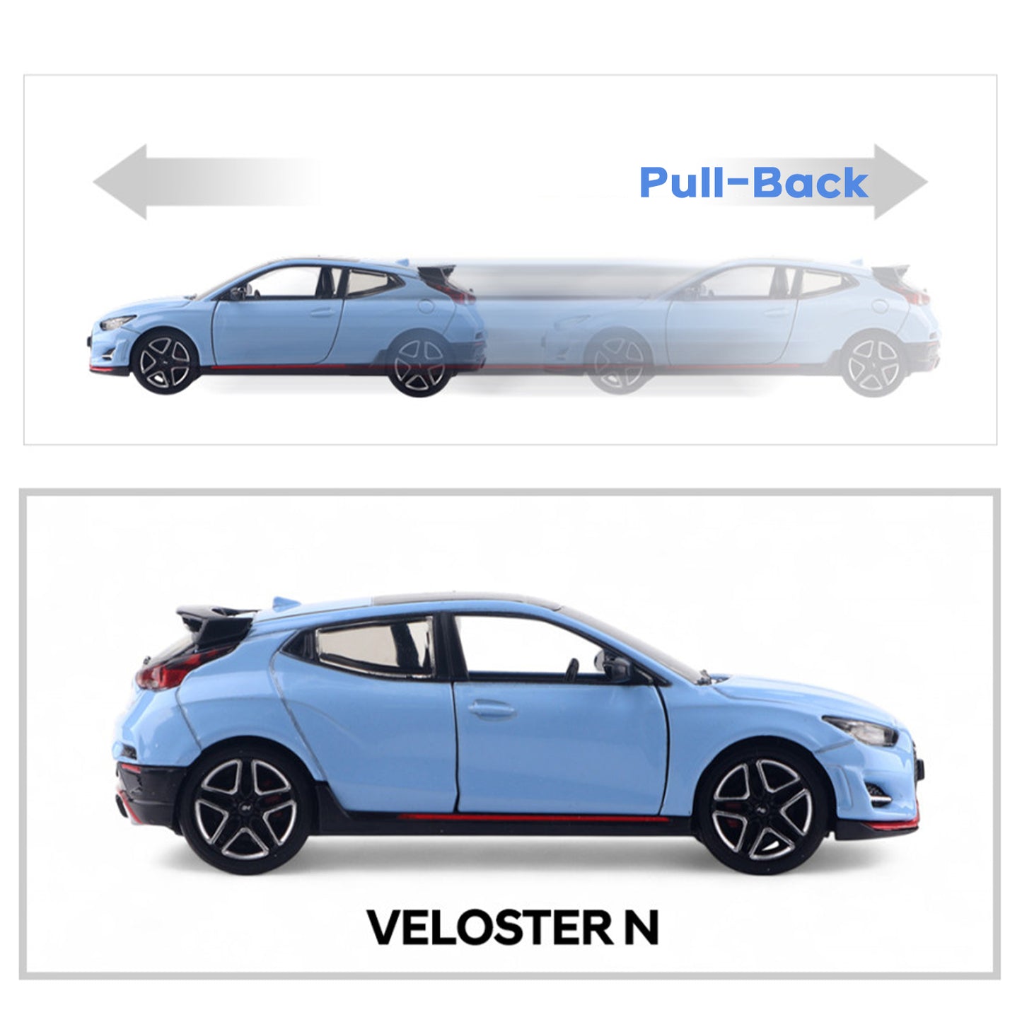 Hyundai Motors Veloster N Mini Diecast 1:38 Scale Miniature Display