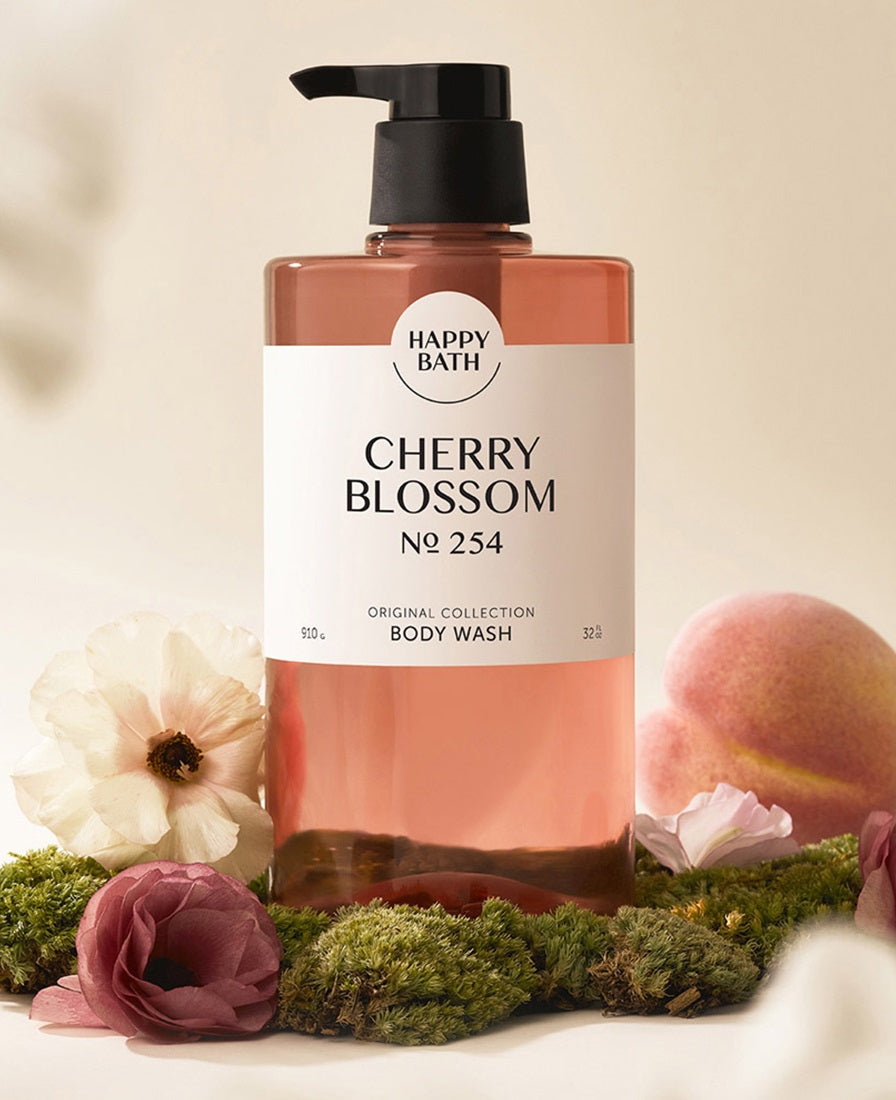 Happy Bath Original Collection Baby Powder Body Wash No 254 Mild PH formula, Cherry Blossom (32 Oz 910g)
