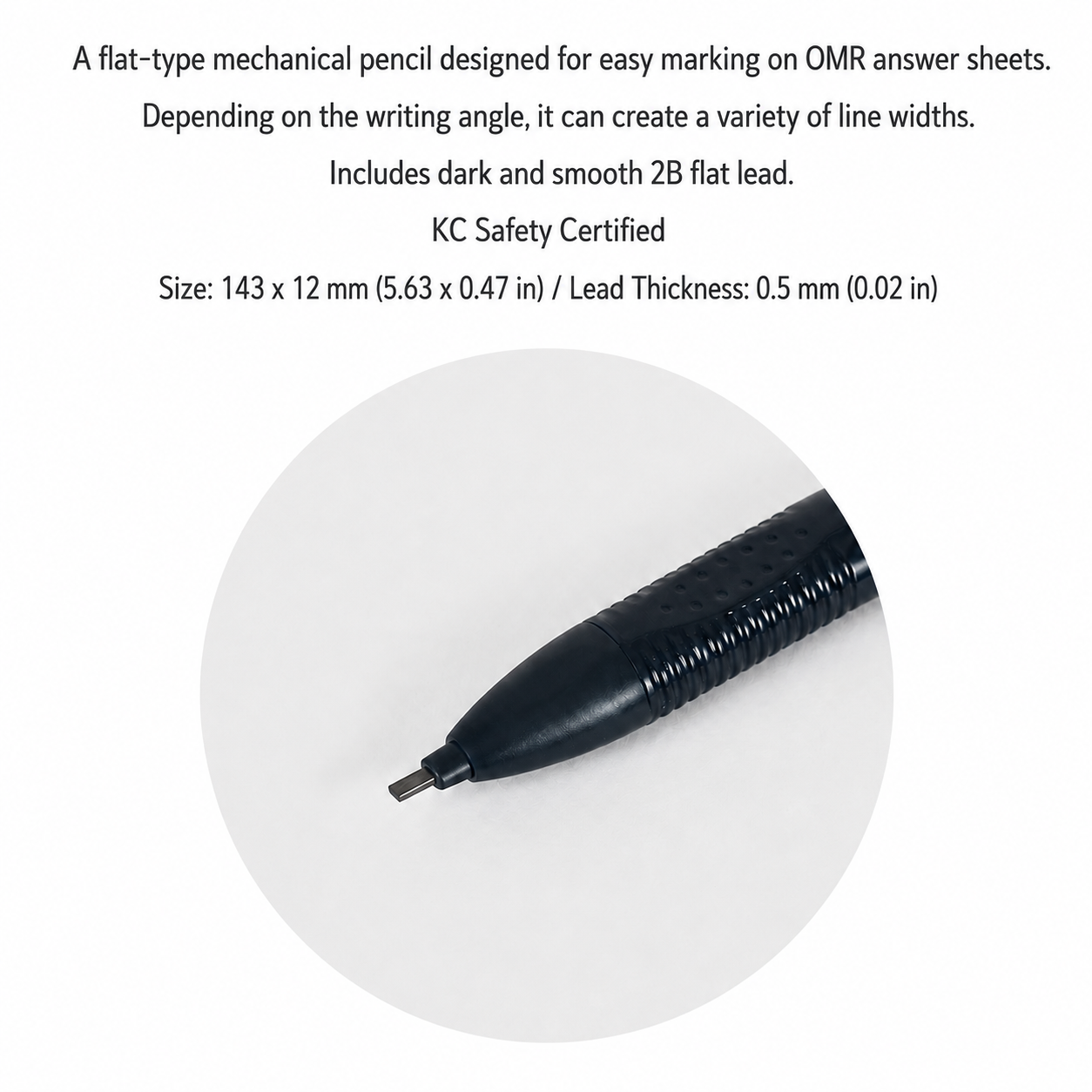 Morning Glory OMR 2B Flat Lead Mechanical Pencil Set, 1.8mm Graphite Holder Pencil with 6 Lead Refill Tubes, Navy, for Writing, OMR Marking, Drawing and Sketching