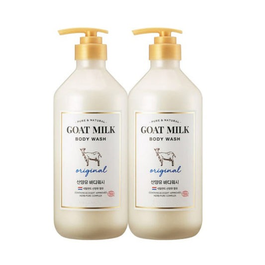 Showermate Goat Milk Body Wash White Original Scent, Hydrating Daily Body Wash, pH Balanced Formula, 27 Fl Oz, 2 Pack