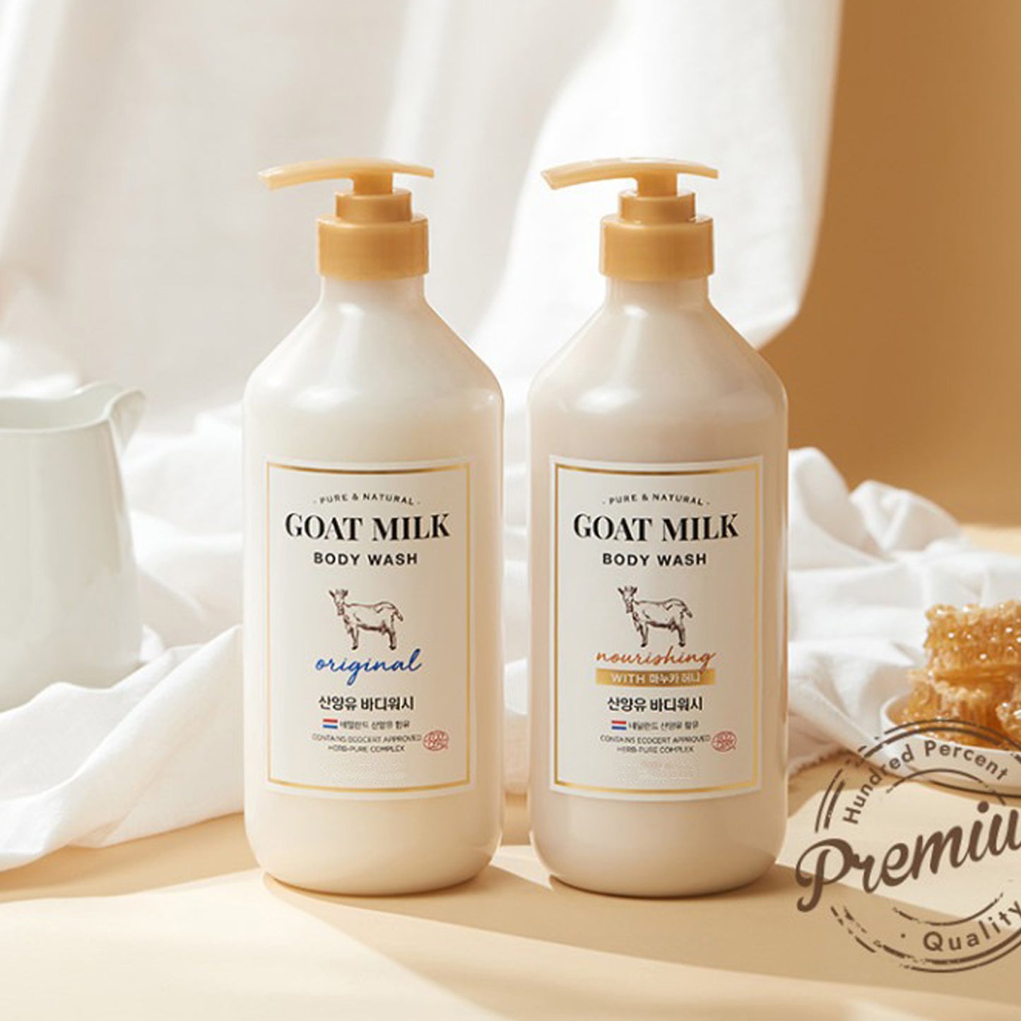 Showermate Goat Milk Body Wash White Original Scent, Hydrating Daily Body Wash, pH Balanced Formula, 27 Fl Oz, 2 Pack