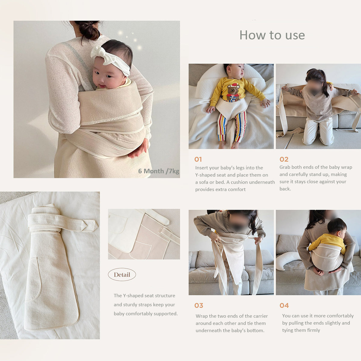 Korean Traditional Beige Color Four Season Type PODAEGI Korean Style B ...