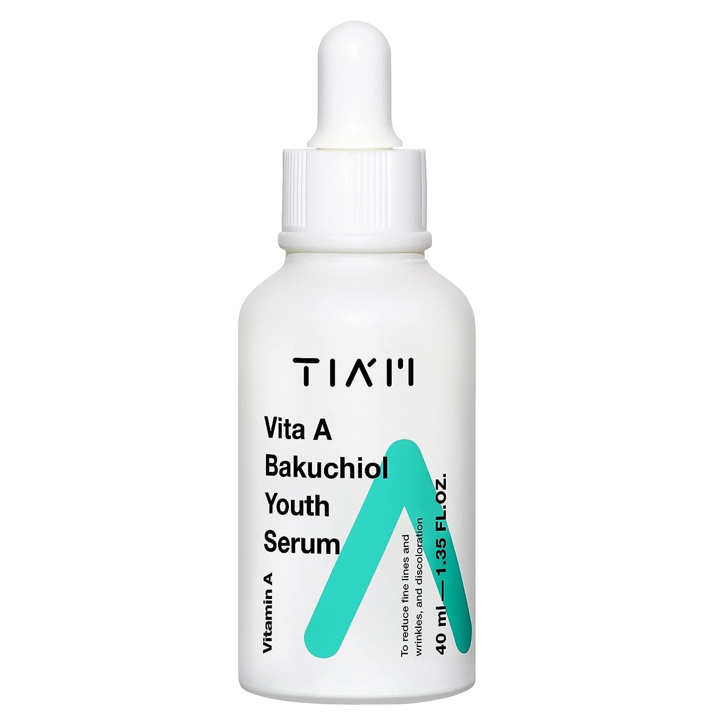 TIAM Vita A Bakuchiol Youth Serum, Anti-Aging Facial Serum for Wrinkles, Dark Spots, Suitable for Sensitive Skin, 1.35 FL.OZ. / 40ml