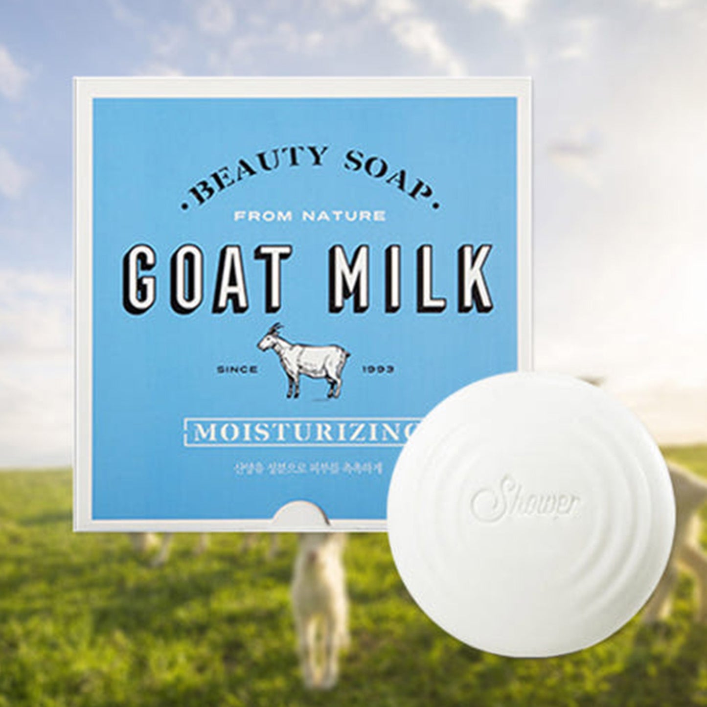 ShowerMate Goat Milk Soap Bar Classic White, Hydrating & Nourishing Soap for Dry Skin, 12 Count