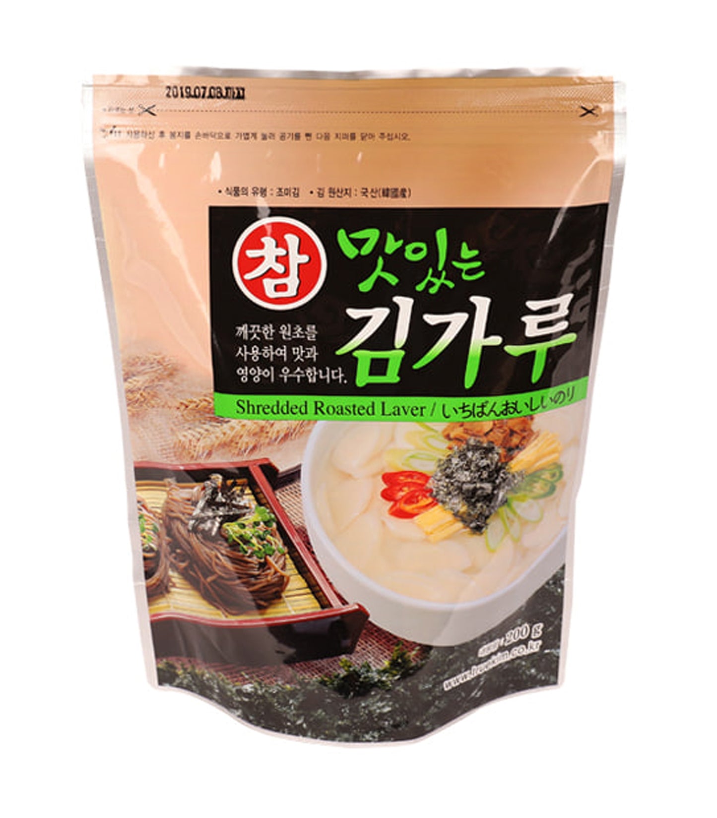 Healthy Korean Premium natural Shredded Roasted Laver Kim Ga Lu Roasted Seaweed Topping/ Snack (Korean ingredient) 200 g / 0.035 oz
