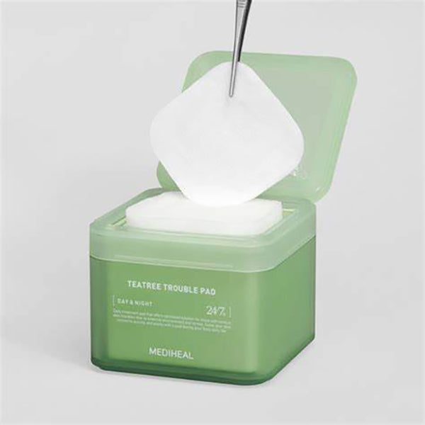Mediheal Teatree Trouble Pad 100 Pads Soothing Cotton Pads for Sensitive & Acne Prone Skin