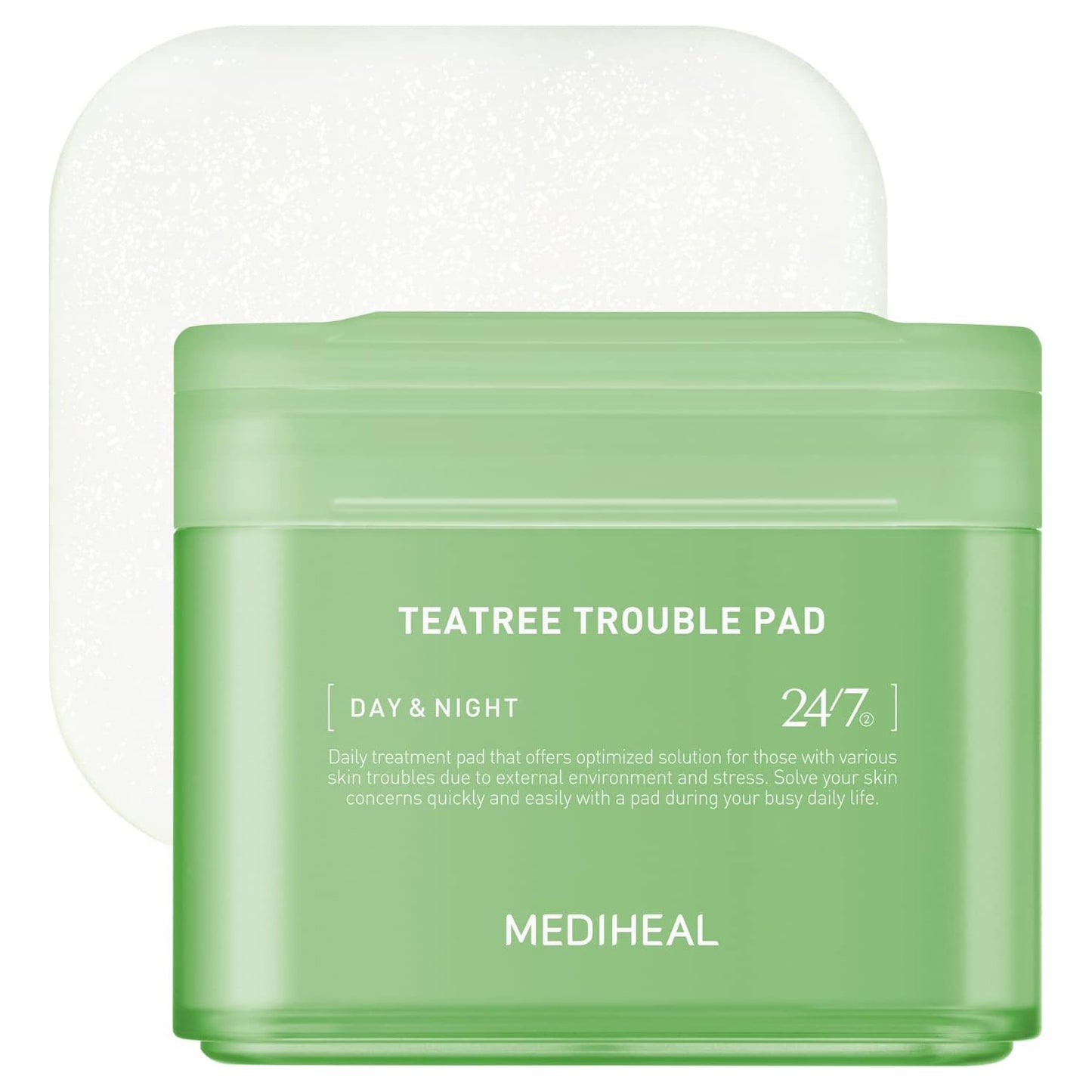 Mediheal Teatree Trouble Pad 100 Pads Soothing Cotton Pads for Sensitive & Acne Prone Skin