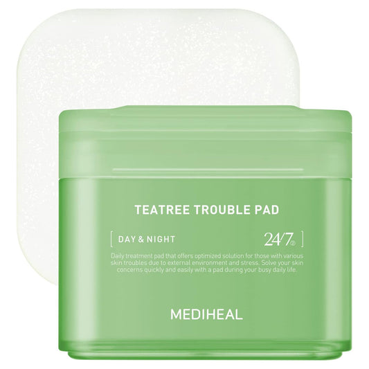 Mediehal Teatree Trouble Pad 100 Pads Soothing Cotton Pads for Sensitive & Acne Prone Skin