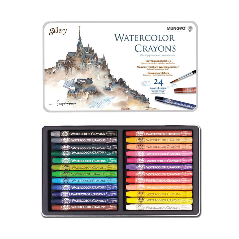 Mungyo Professional Gallery Watercolor Crayons 24 Colors MAC-24T