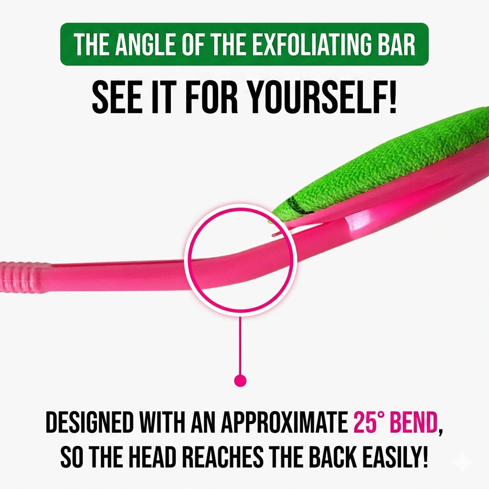 Wide Exfoliating Back Scrubber with Long Handle, Body Brush for Shower, Helps Remove Dead Skin, Easy Reach Back Cleaning Tool
