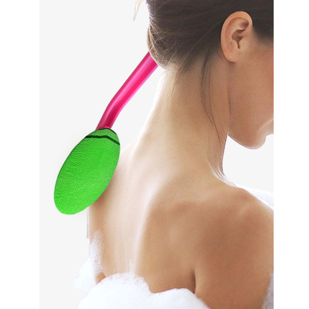 Wide Exfoliating Back Scrubber with Long Handle, Body Brush for Shower, Helps Remove Dead Skin, Easy Reach Back Cleaning Tool