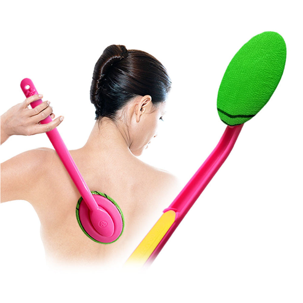 Wide Exfoliating Back Scrubber with Long Handle, Body Brush for Shower, Helps Remove Dead Skin, Easy Reach Back Cleaning Tool