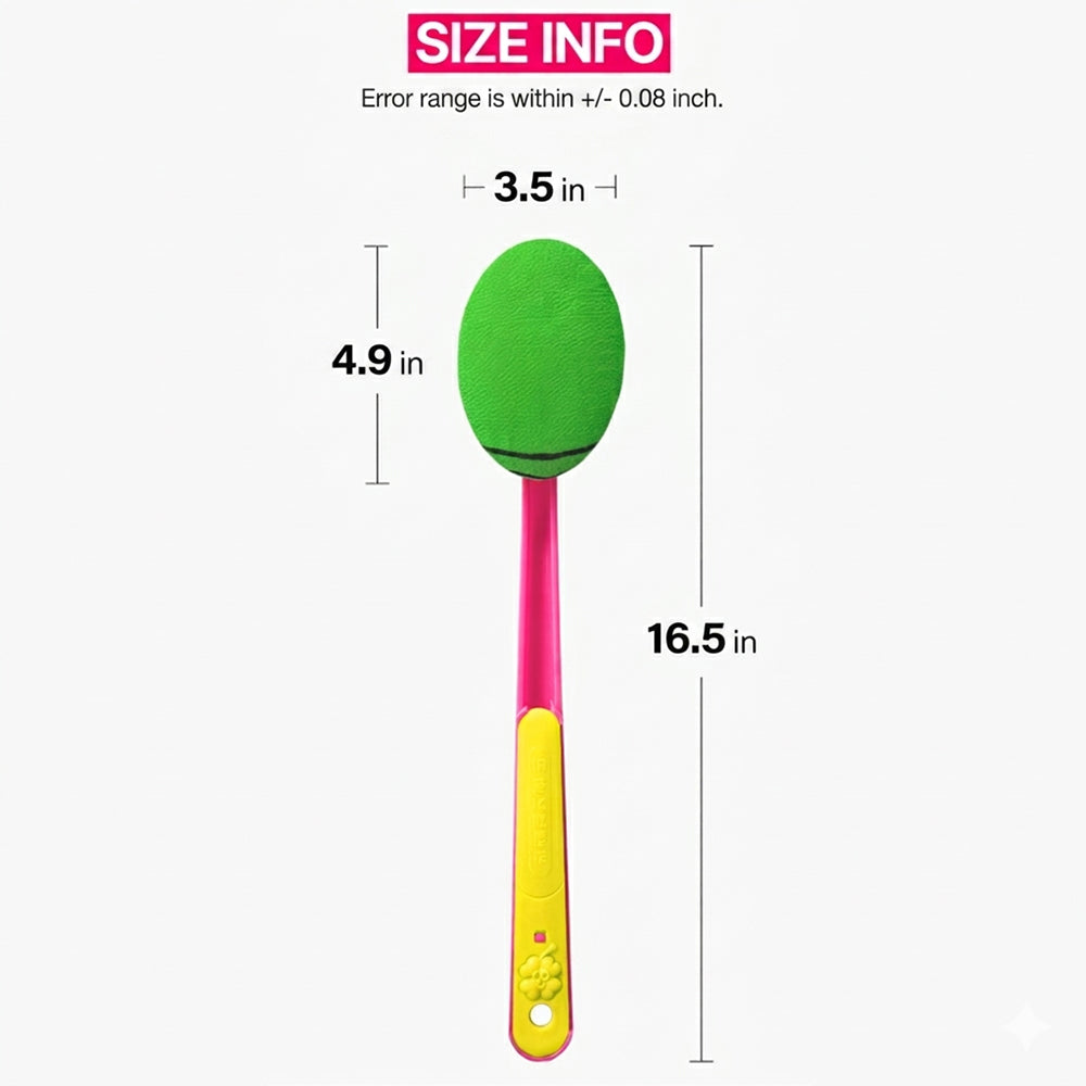 Wide Exfoliating Back Scrubber with Long Handle, Body Brush for Shower, Helps Remove Dead Skin, Easy Reach Back Cleaning Tool