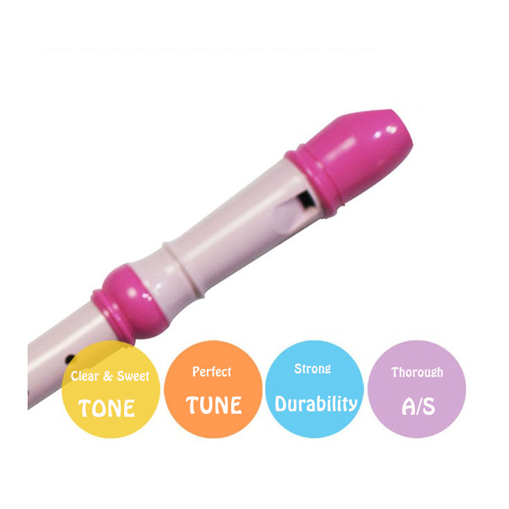 Youngchang Student Soprano Recorder with Cleaning Rod, Case Bag Musical Instrument (Pink Soprano German YSRG-50P)