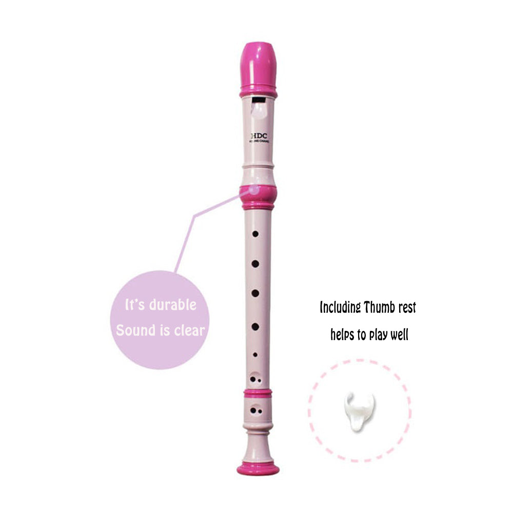 Youngchang Student Soprano German Type Recorder with Cleaning Rod, Case Bag Musical Instrument (Pink, Soprano German) YSRG-80P