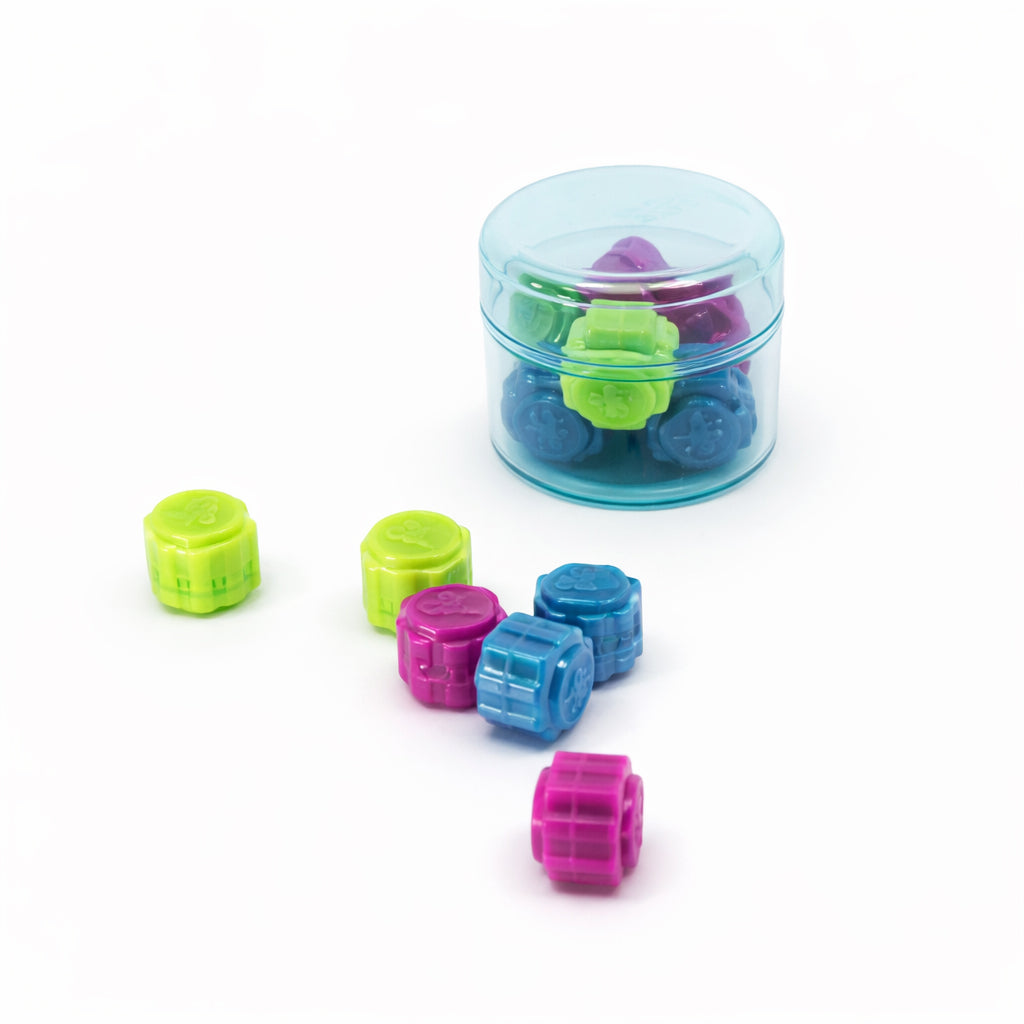 Korean Gonggi (Konggi) Traditional Jacks Game Set – 12 Pieces in 2 Round Cases (6 Each), Korean Folk Toss Game, Hand-Eye Coordination Skill Toy, Made in Korea