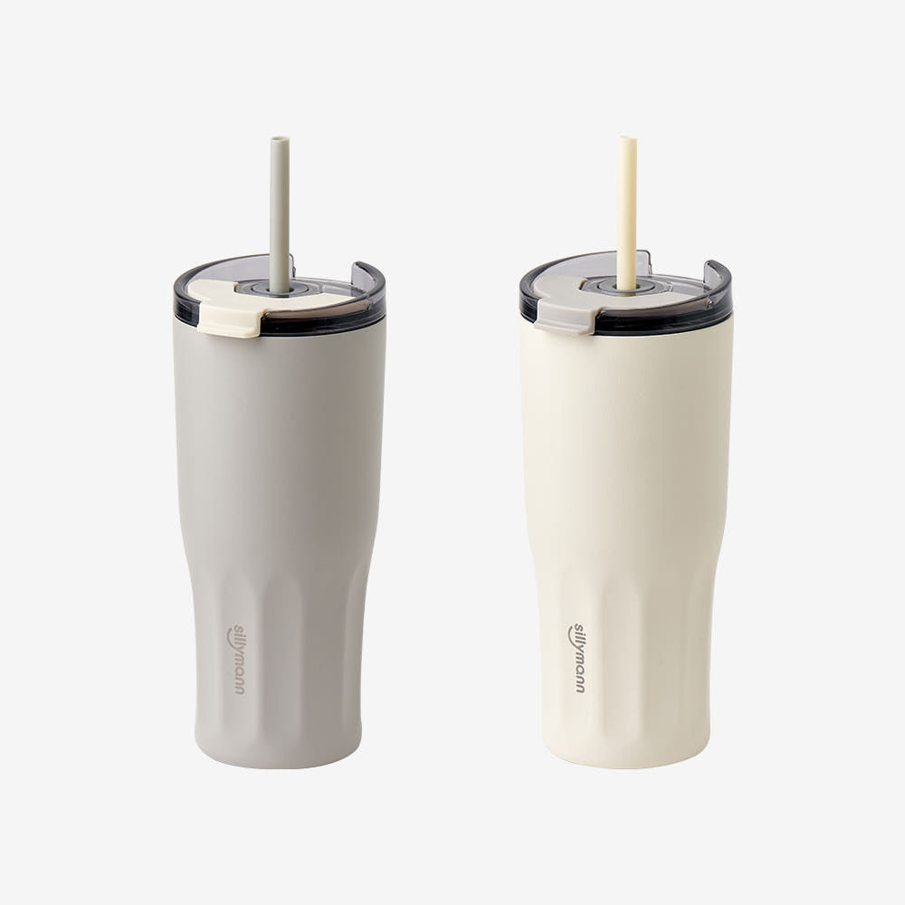Sillymann Harmony Straw Tumbler 20oz (600ml), Vacuum Insulated Stainless Steel, Flip Lid