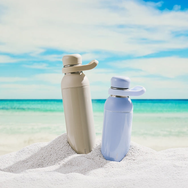 Sillymann WELL Straw Water Bottle 20oz (600ml), Vacuum Insulated Stainless Steel, Pale Blue