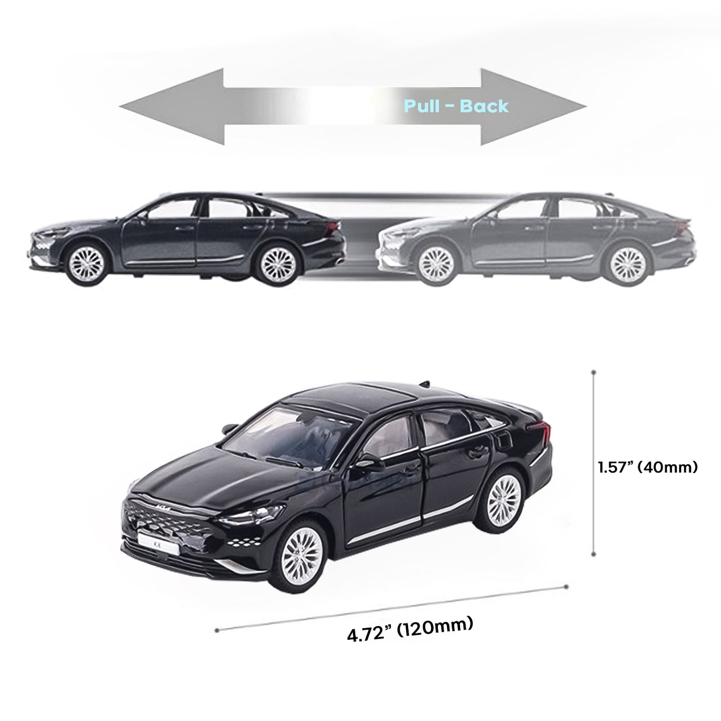 KIA Motors Car K8 Mini Diecast 1:38 Scale Miniature Display Toy