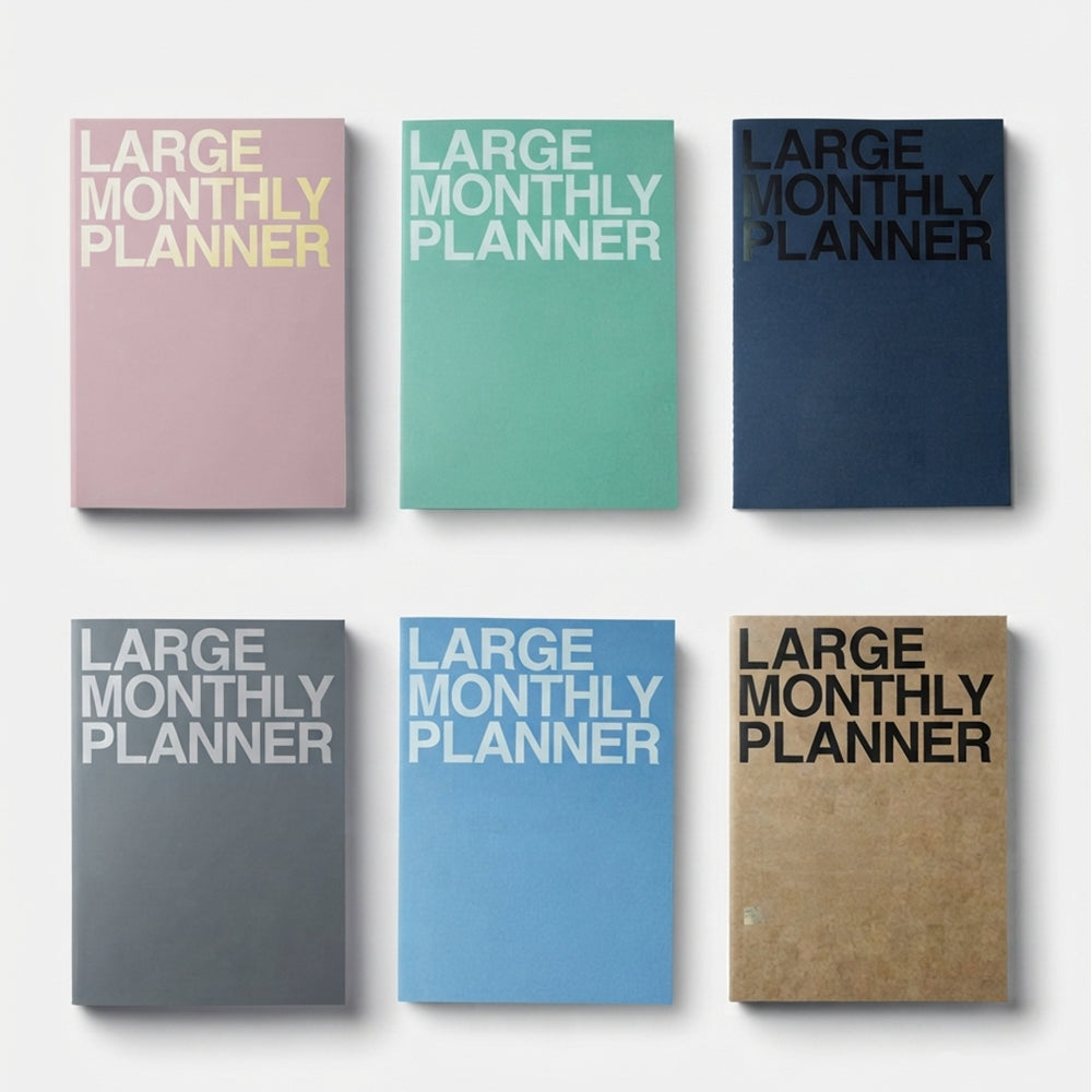JSTORY Large Monthly Planner, Lays Flat Undated Year (18 Sheets)