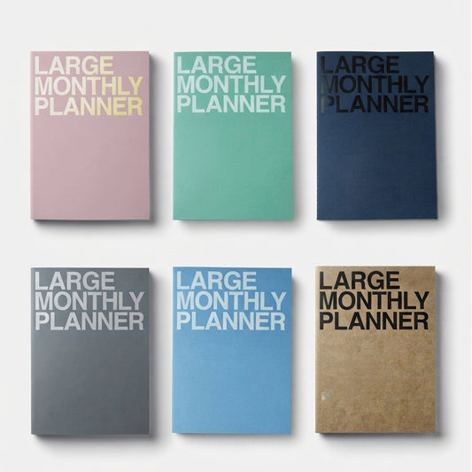 JSTORY Large Monthly Planner, Lays Flat Undated Year (18 Sheets)