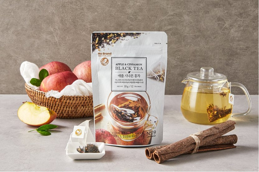 Apple & Cinnamon Black Tea Bag (1.5g x 12 Tea Bags) Herbal Tea, Pyramid Tea Bags, The Aromas of Ripe Apple and Spicy Tones of Cinnamon