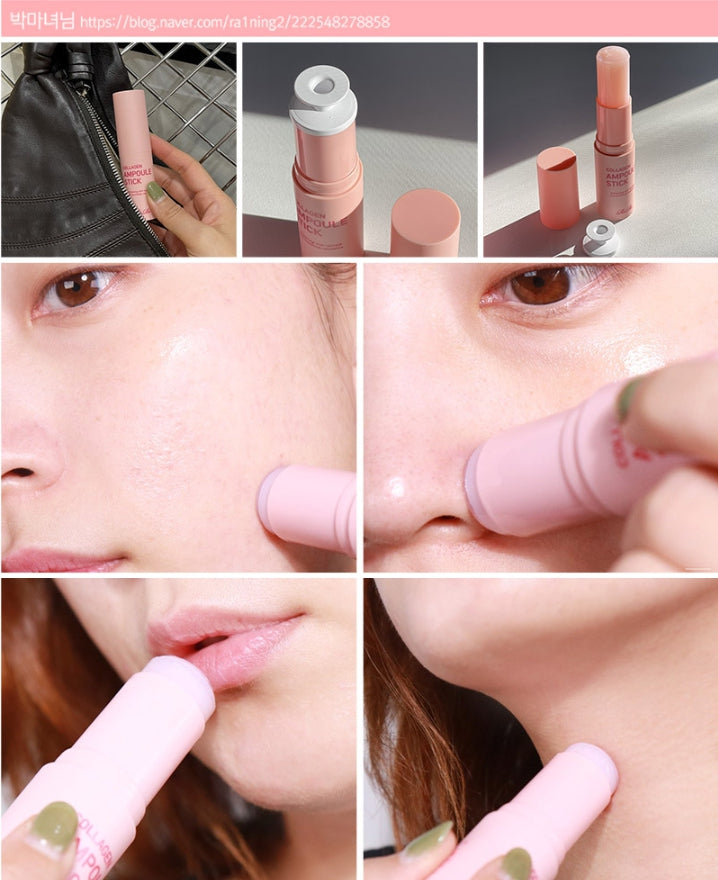 RiRe Collagen Ampoule Stick (15g 0.53 oz.) Multi Balm Stick Moisturizing Wrinkle & Lip Care Portable Size Multi Usable