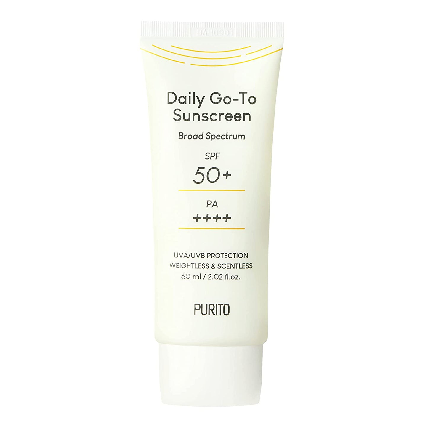PURITO Daily Go-To Sunscreen (60ml 2.02 fl.oz.) SPF 50+ PA ++++ Safe Ingredients, UVA/UVB Protection, Broad-Spectrum, Calm, Soothing