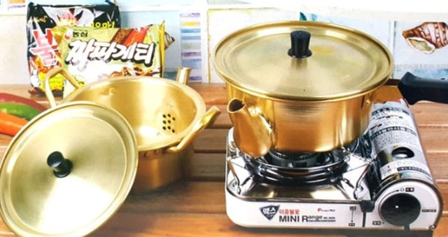 Korea Patented Kettle Noodle Pot  Aluminum Raymen Pot 7.08"(18cm) Black Bean Sauce  Ramen