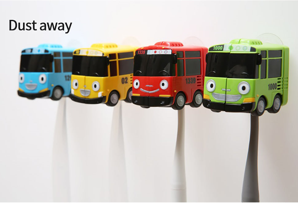 Tayo Toothbrush Holder Wall Mounted Cute Character Strong Suction Cup, Easily Attach to Mirror or Glass, One Touch