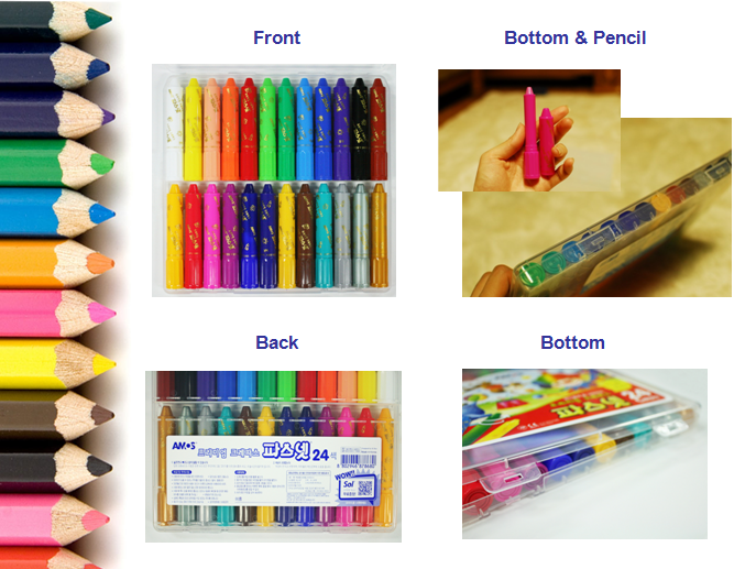 Amos Premium Non-toxic Silky Crayon Pasnet 24 Colors